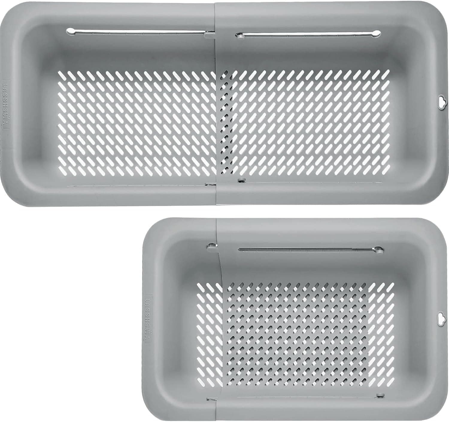 LASSHSWA Collapsible Colander, Over the Sink Strainer Basket, Expandable Plastic Colander BPA F