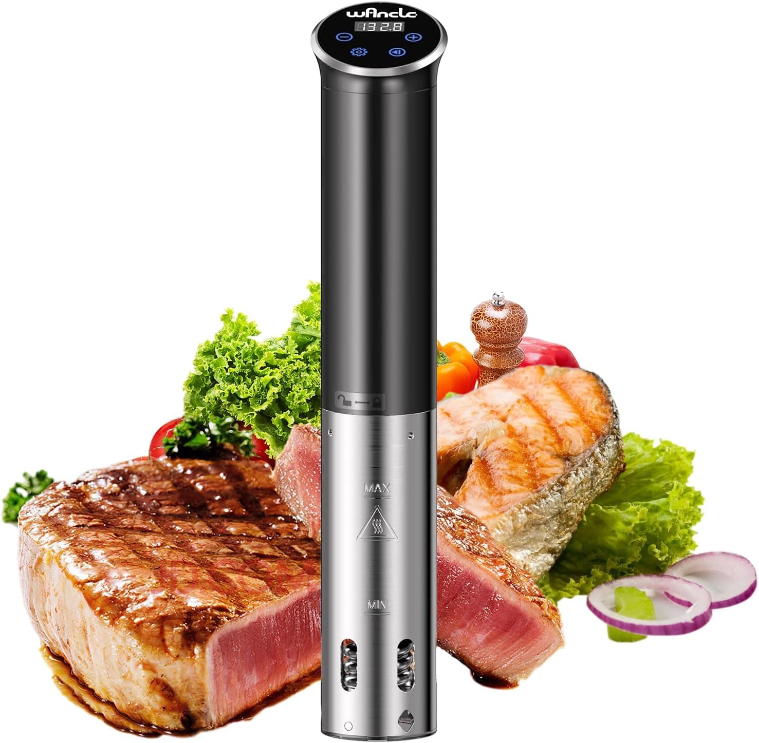 Wancle 1100W Immersion Circulator IPX7 Space-Saving Sous Vide Cooker