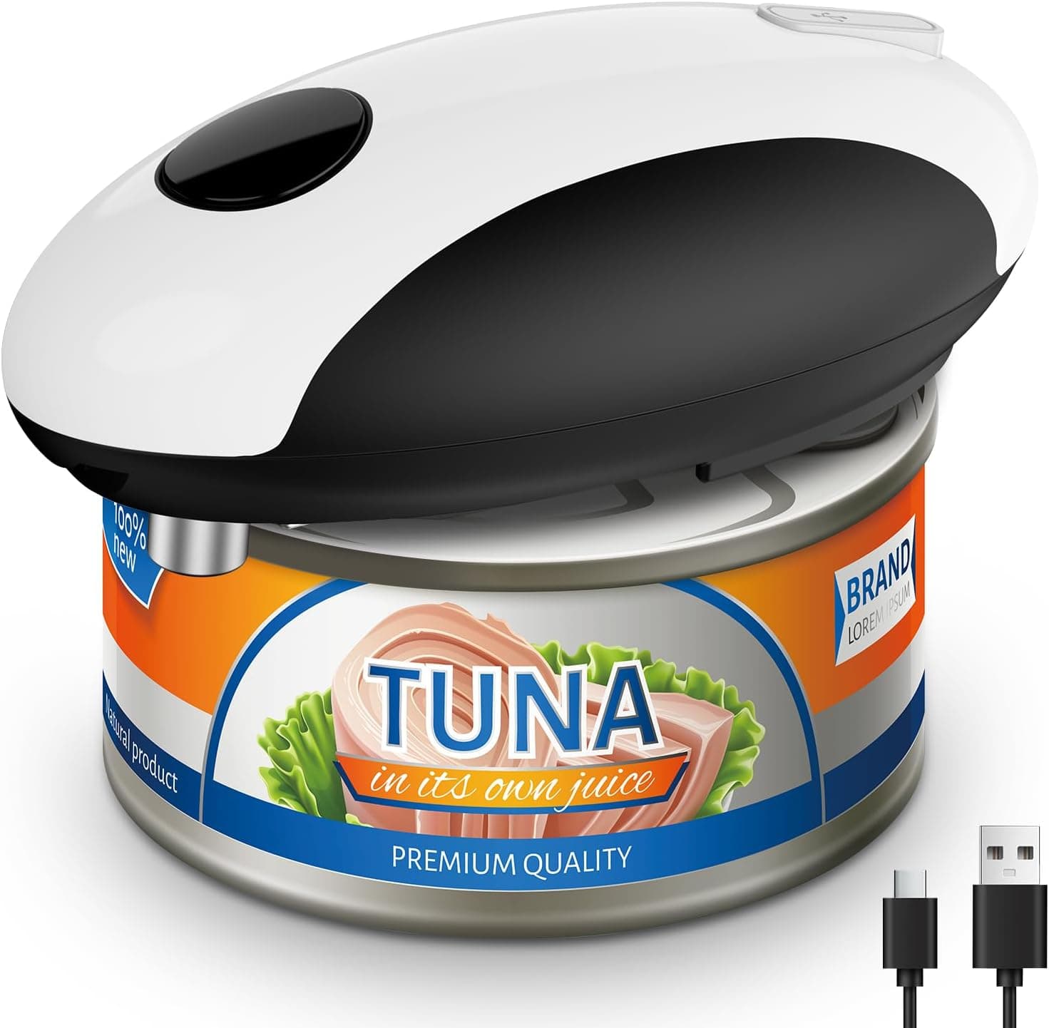 USB Rechargeable Electric Can Opener, Cordless Hands-Free