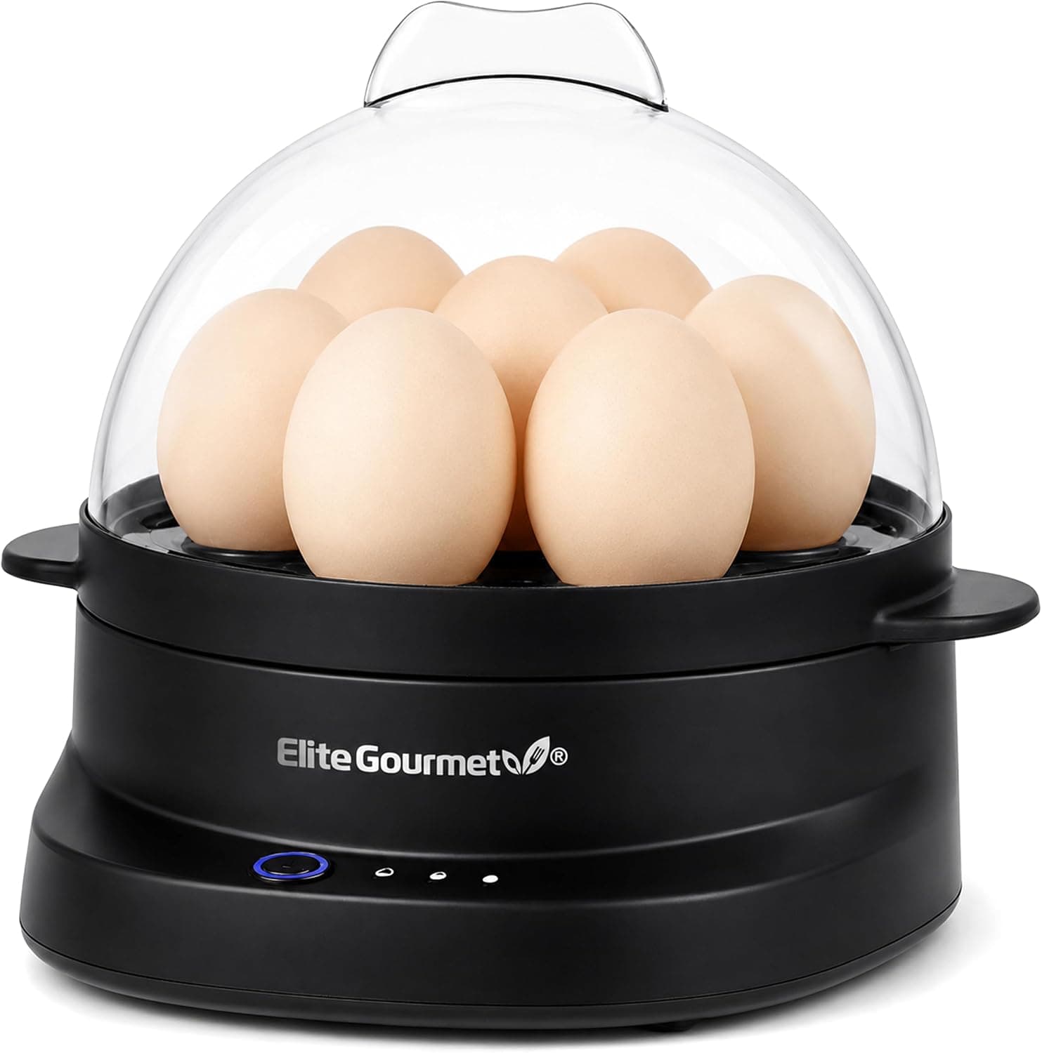Elite Gourmet 7-Egg Electric Egg Cooker with Voice Alerts, Auto Shut-Off