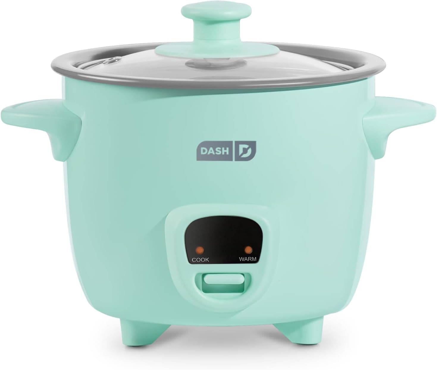 Dash Mini Rice Cooker, 2 Cups Cooked, Ceramic Nonstick Removable Pot, Keep Warm, Aqua