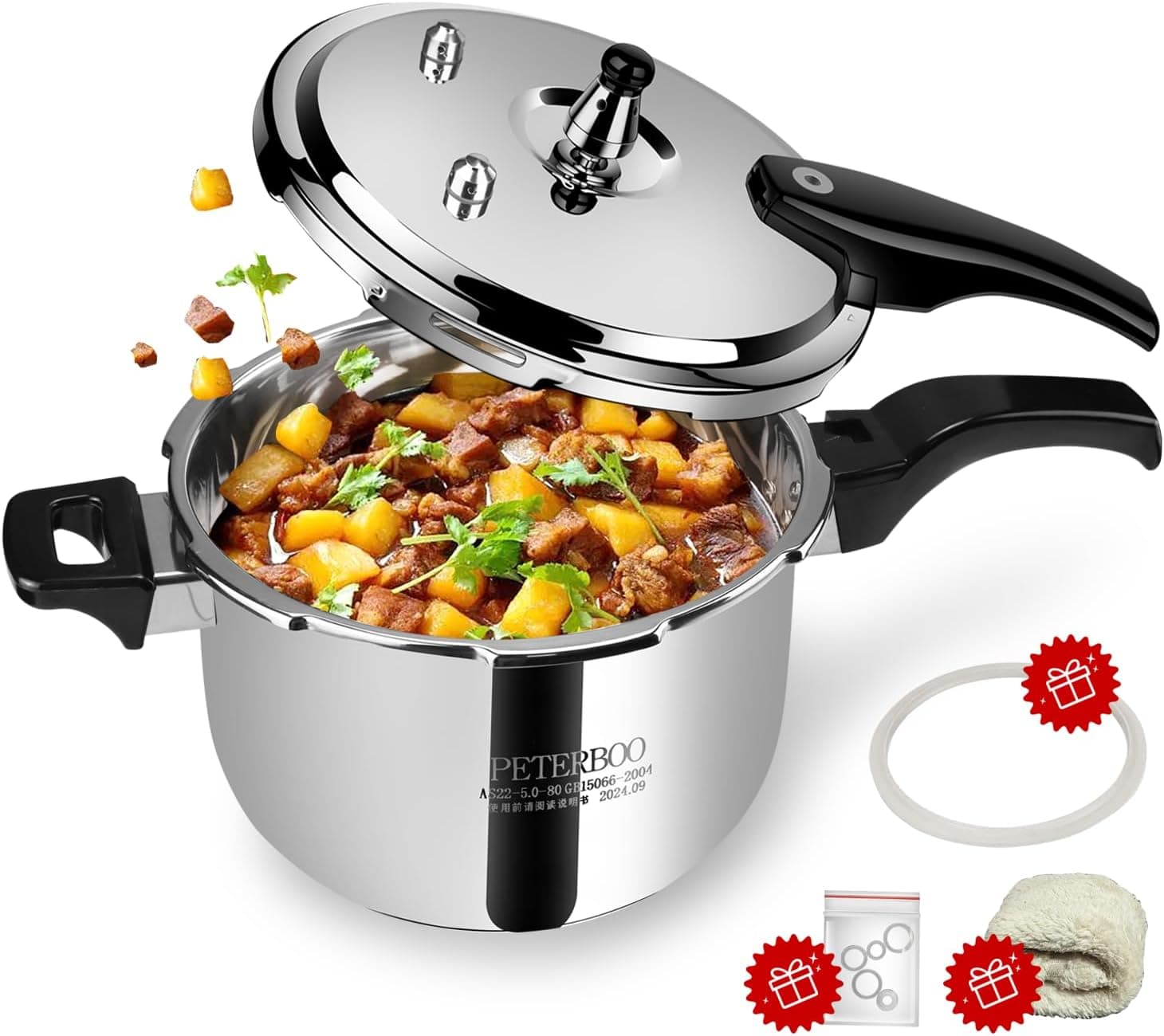 3Qt Stainless Steel Pressure Cooker, 8-in-1 Multi-Cooker, Induction Compatible