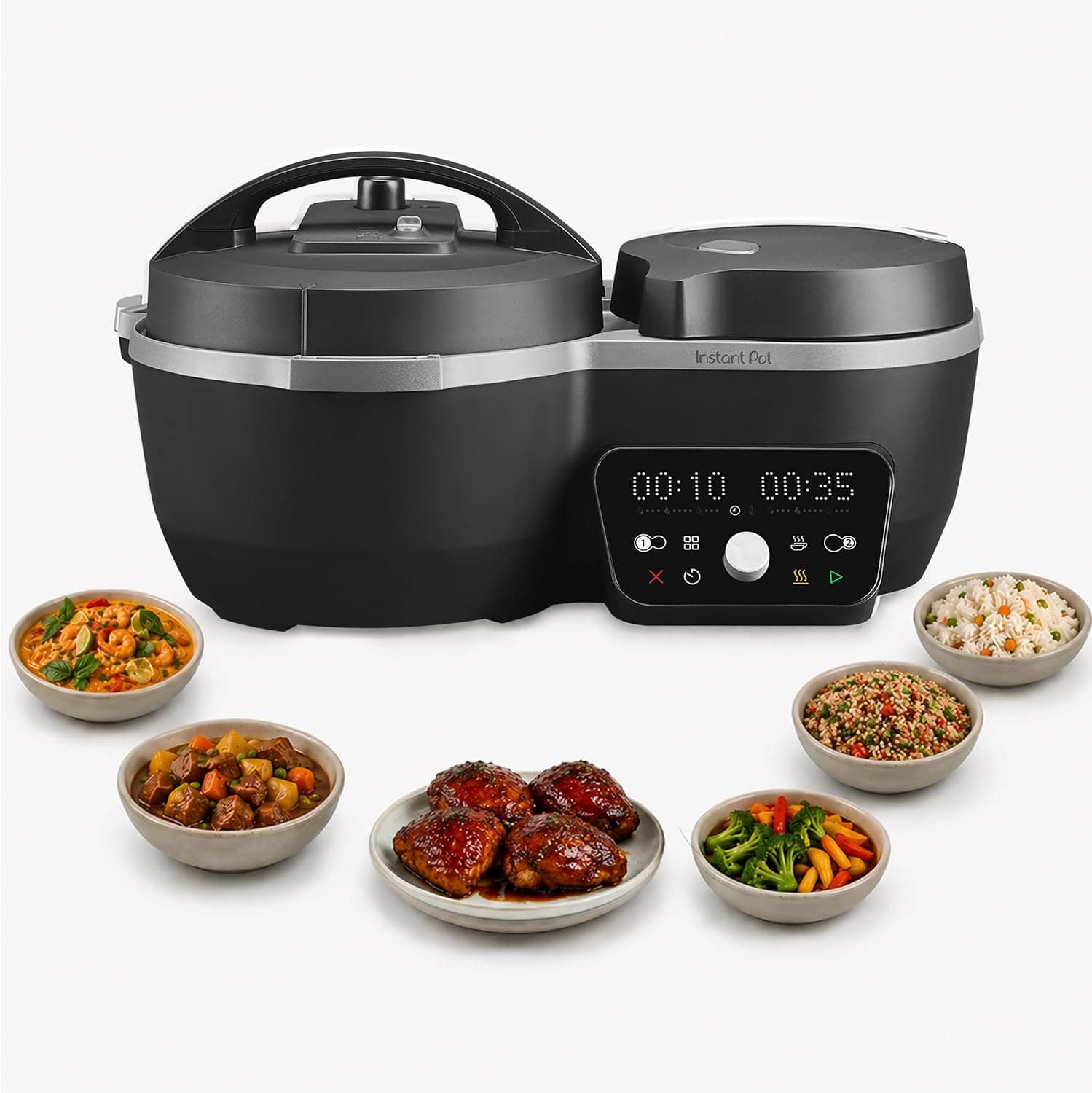 Instant Pot Dual Action 8-in-1 Multi-Cooker, 4Qt Pressure Cooker & 2Qt Rice