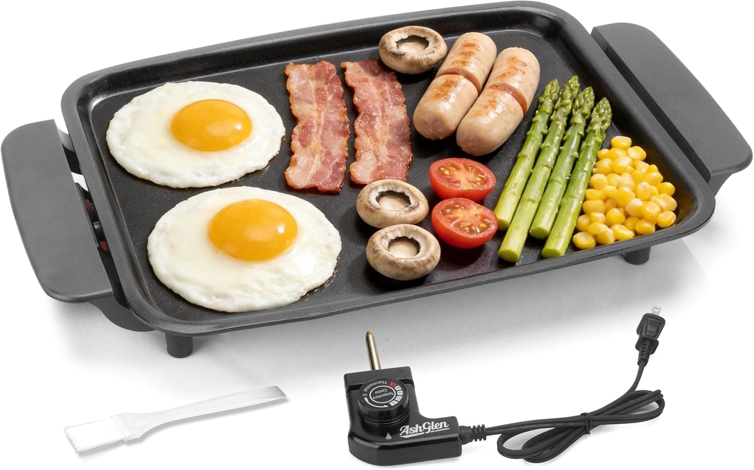 AshGlen Small Electric Griddle Nonstick, Compact Griddle Pan
