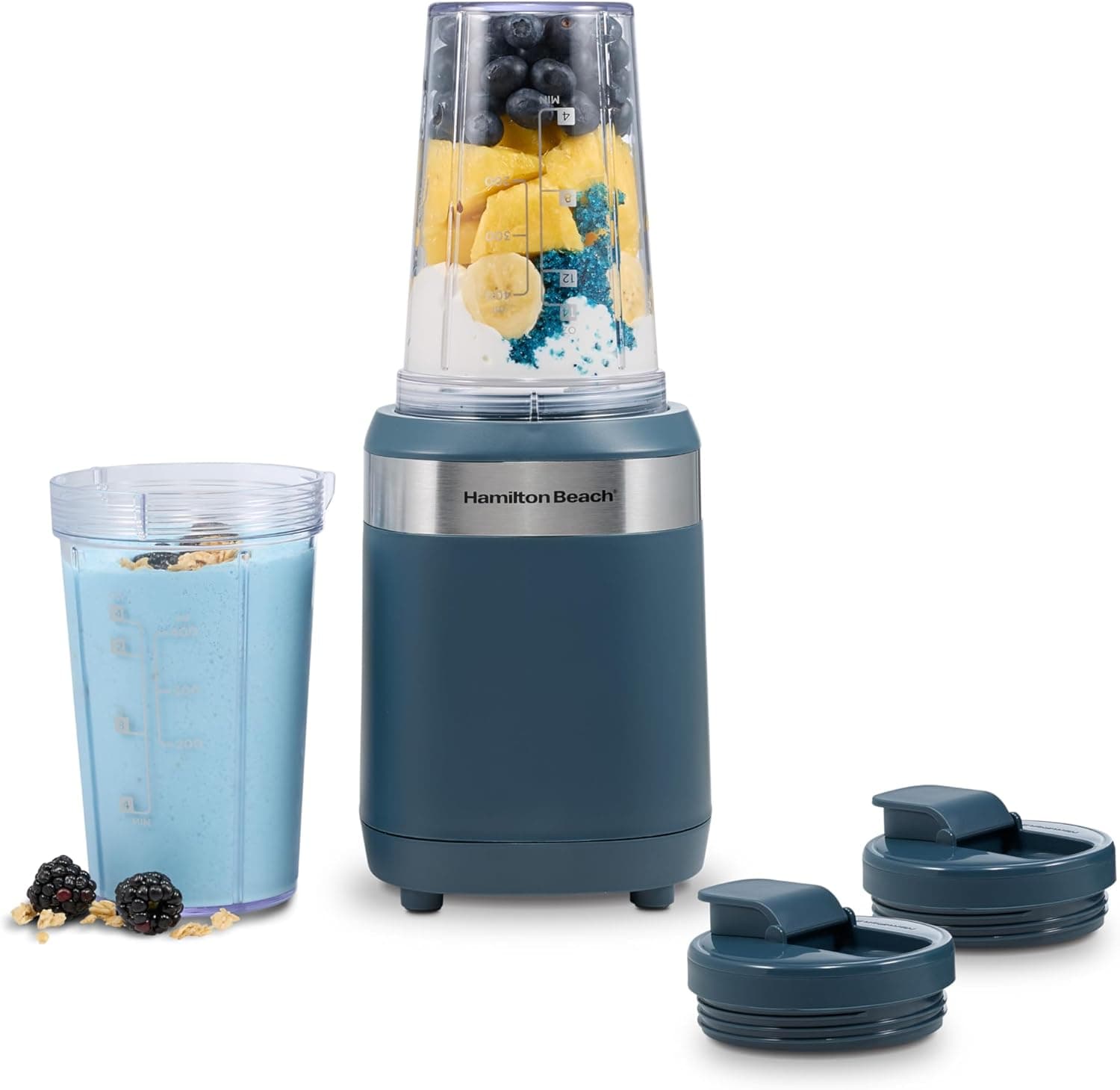 Hamilton Beach Portable Blender with 2 Blend & Go Jars, 2 x 14oz Personal Jars, 400 Watt, 51202