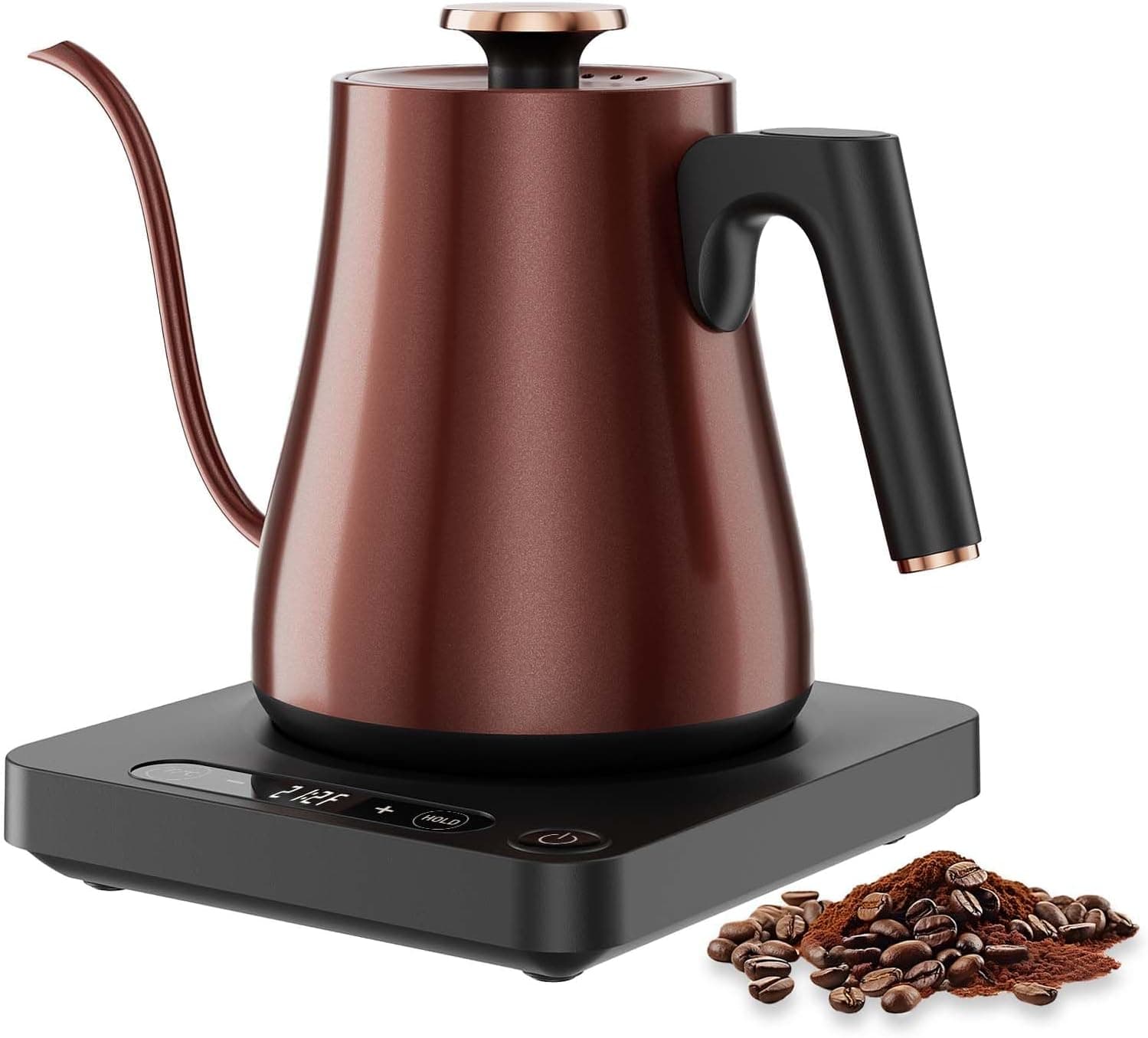 HoJang Gooseneck Electric Kettle 1.0L 1000W, Pour Over, LED Display, Temp Control, 304 Stainles