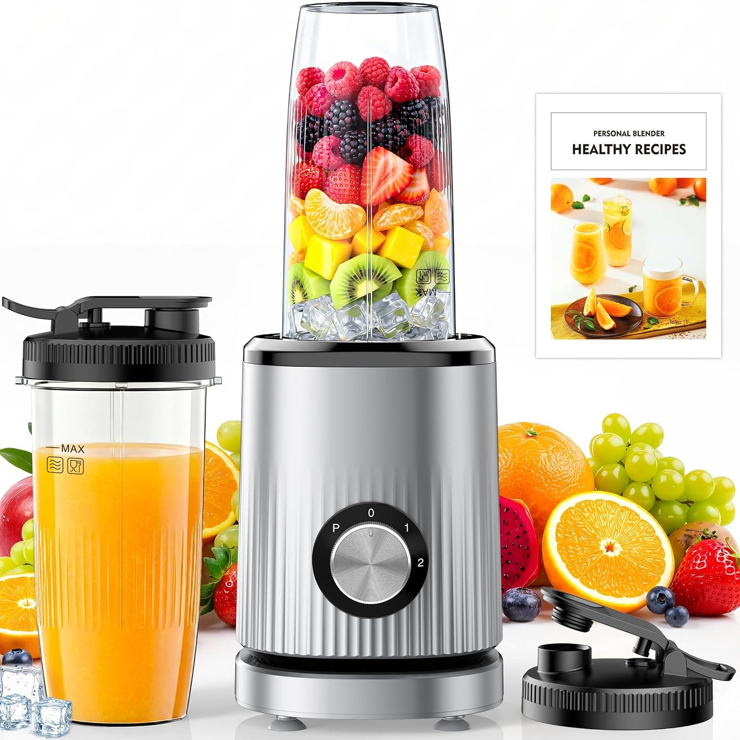 Turelar Smoothie Blender Personal Blender with 2 x 24oz To-Go Cups, Single Serve